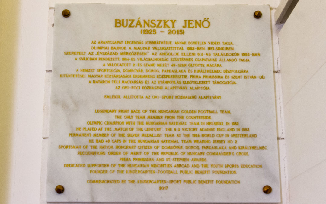 Buzánszky Jenő emléktábláját avattuk a Szent István Bazilikában!